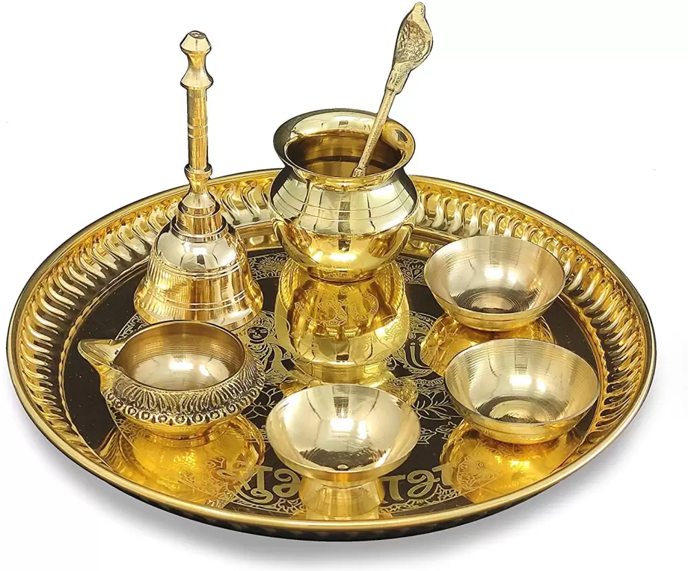 Brass Pooja Thali Set – The Mandir Store